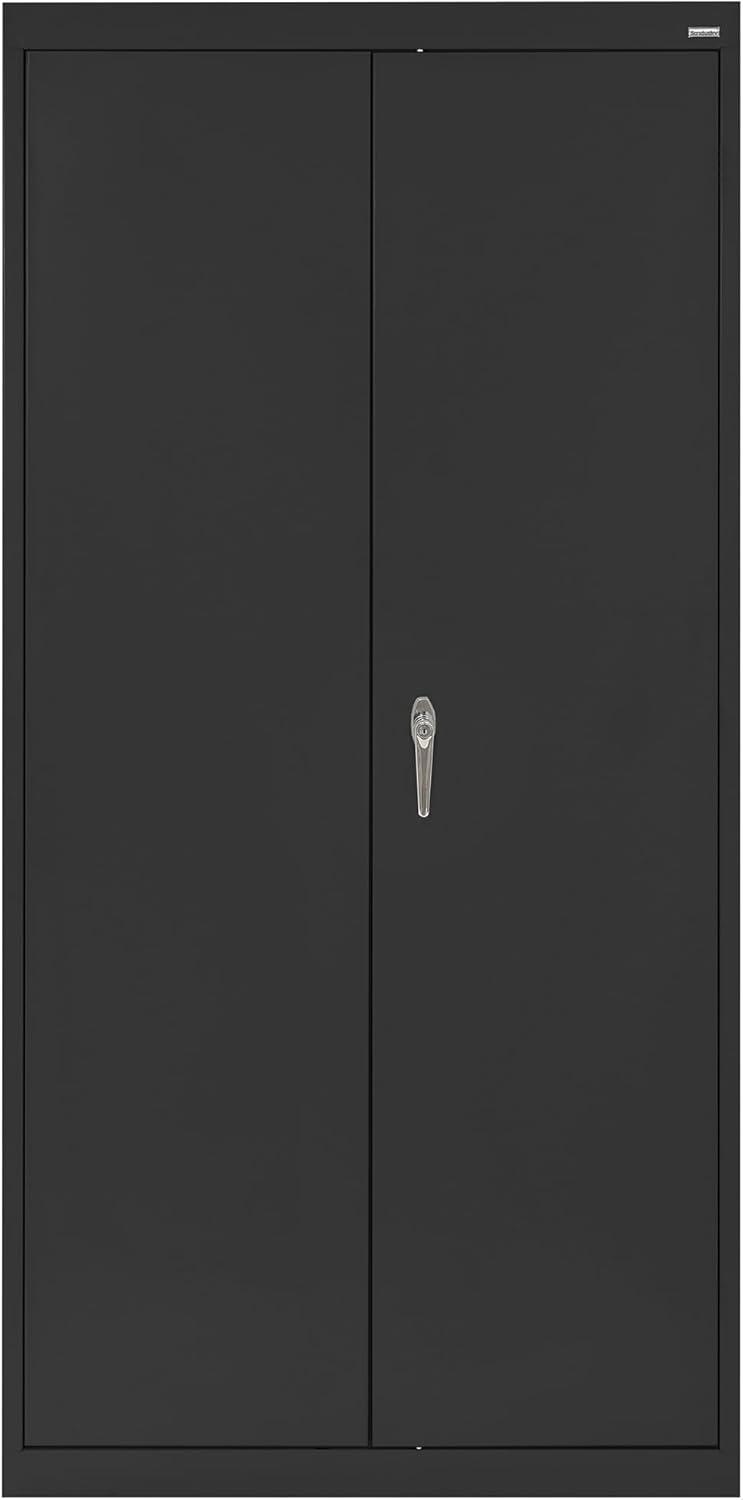 Classic Series 36"W x 72"H x 24"D Combination Storage Cabinet with Adjustable Shelves, Black