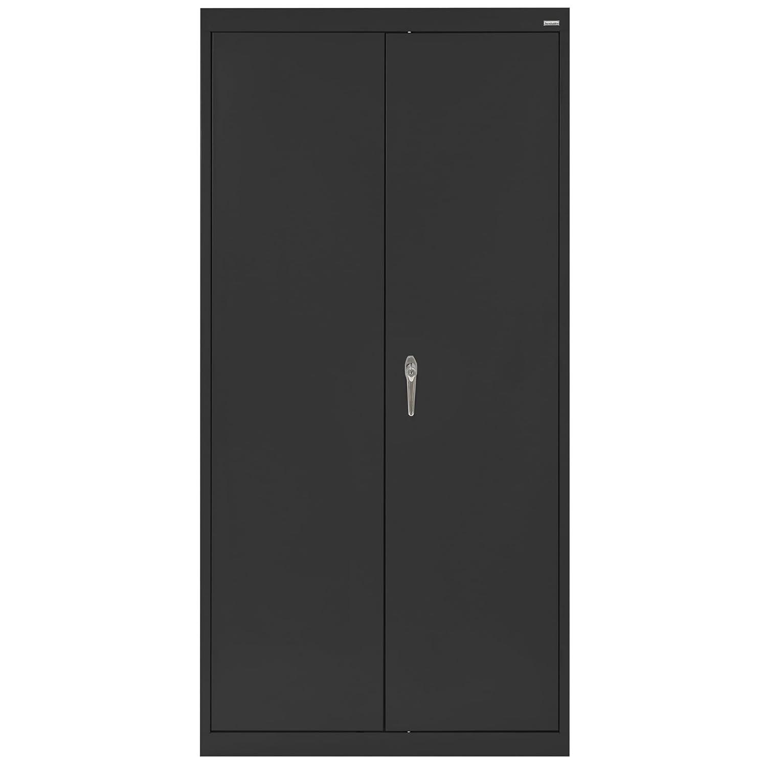 Classic Series 36"W x 72"H x 24"D Combination Storage Cabinet with Adjustable Shelves, Black