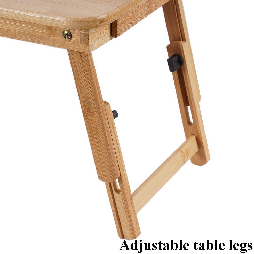Bamboo Foldable Lap Desks for Laptop, Portable Bed Tray Table, Working,Snack Tray Breakfast Tray Bed Table Drawing Table