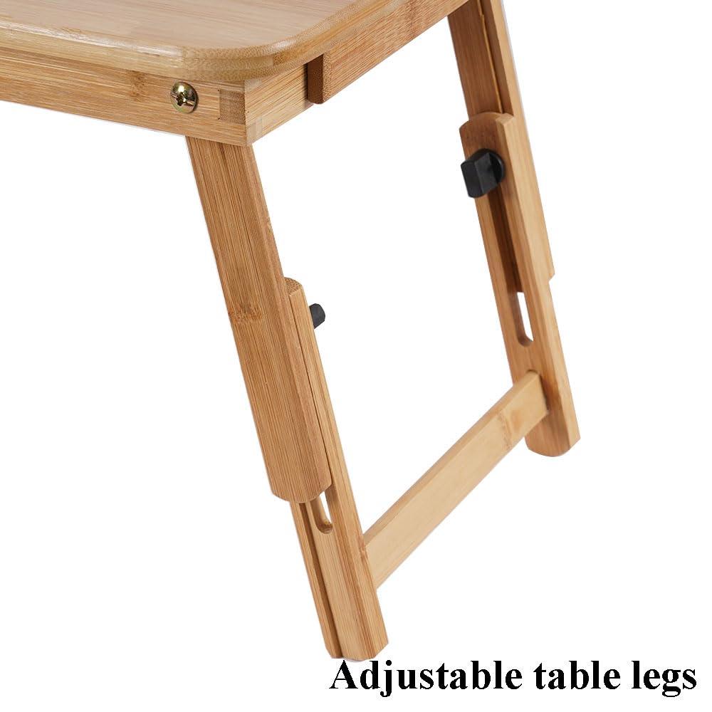 Bamboo Foldable Lap Desks for Laptop, Portable Bed Tray Table, Working,Snack Tray Breakfast Tray Bed Table Drawing Table