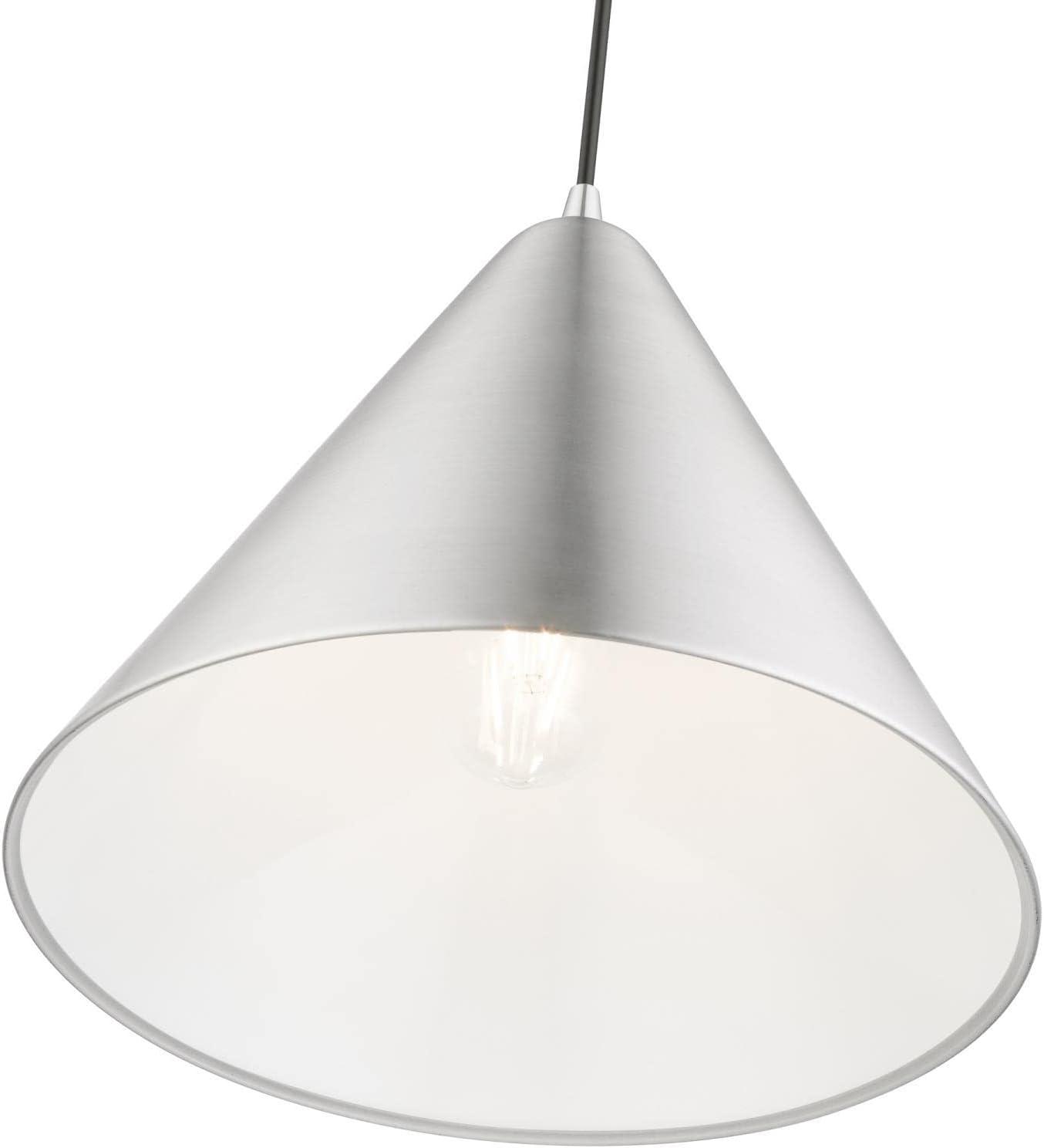 Livex Lighting Dulce 1 - Light Pendant in  Brushed Aluminum/Polished Chrome