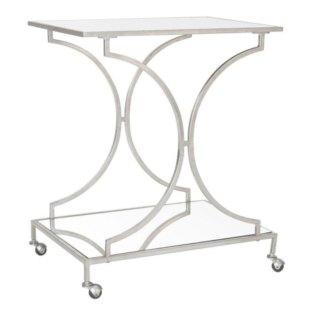 Ignatius Bar Cart - FOX2555A - Silver/Mirror - Safavieh