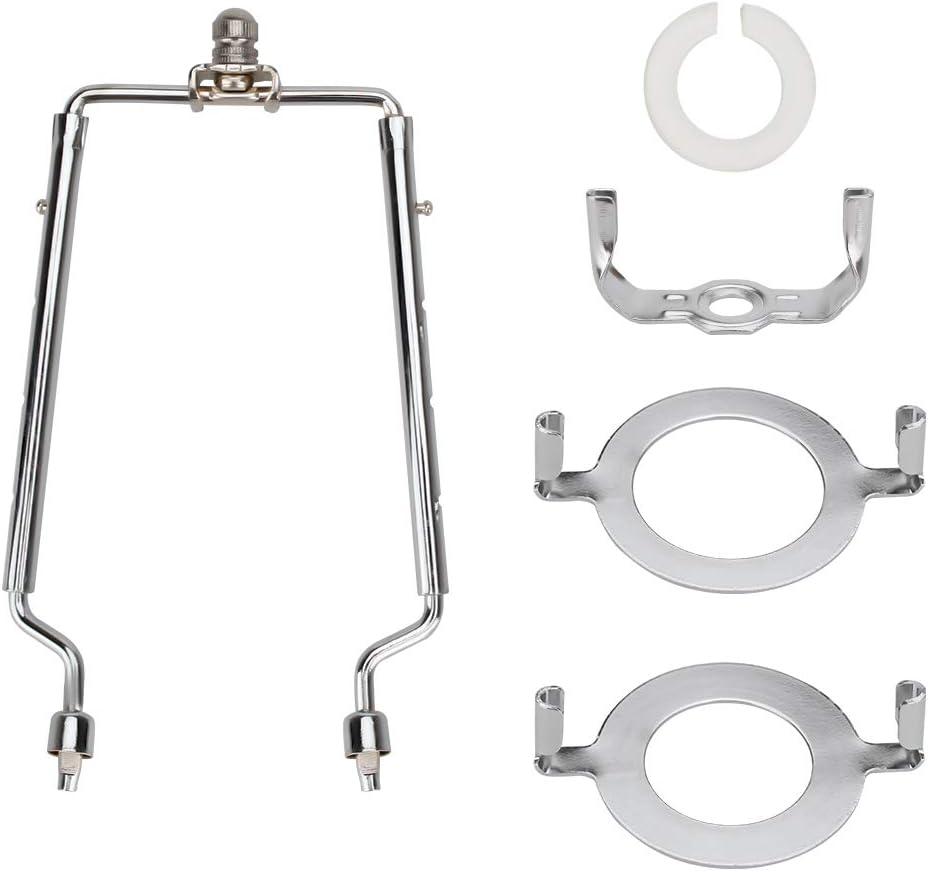 Adjustable Nickel Lamp Harp Holder Kit with Adapters