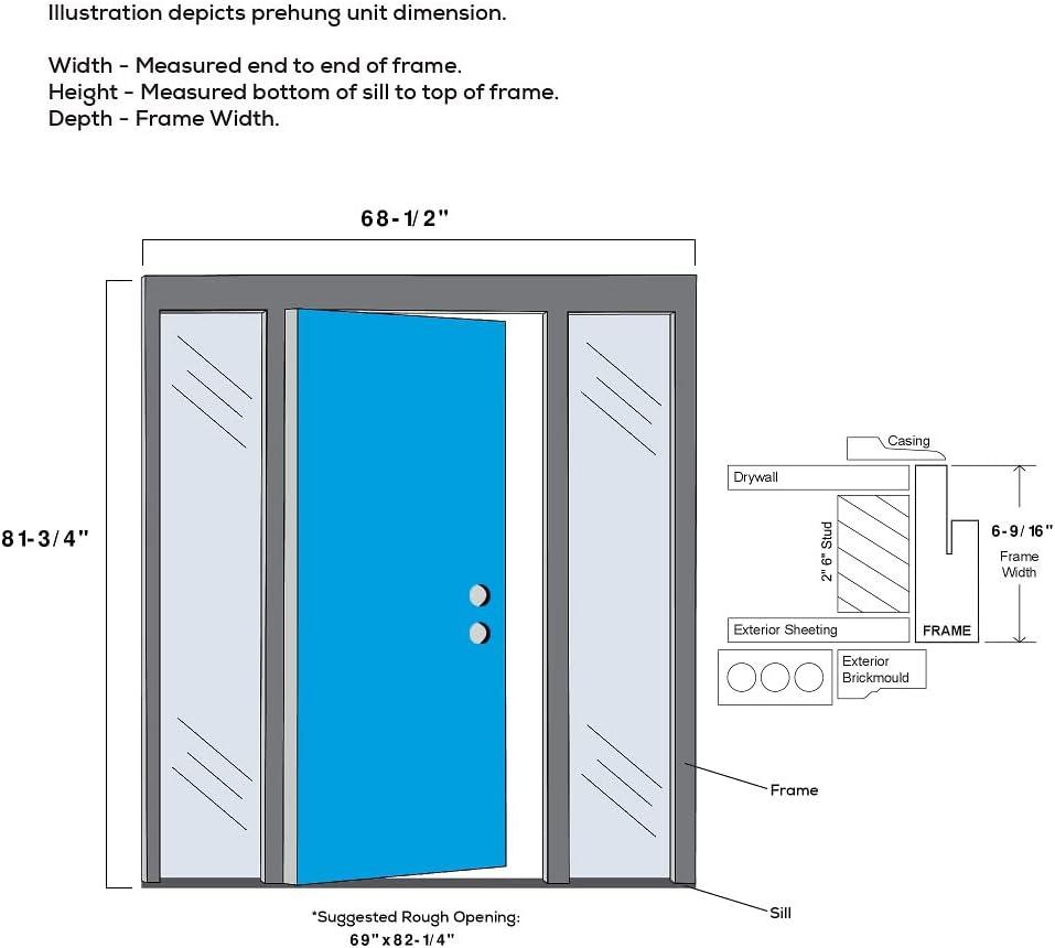 Primed White Steel Exterior Door with Sidelites, 64" x 80"