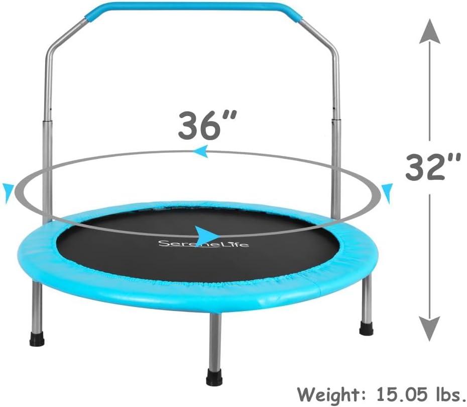 36-Inch Blue Springless Kids' Trampoline with Handlebar