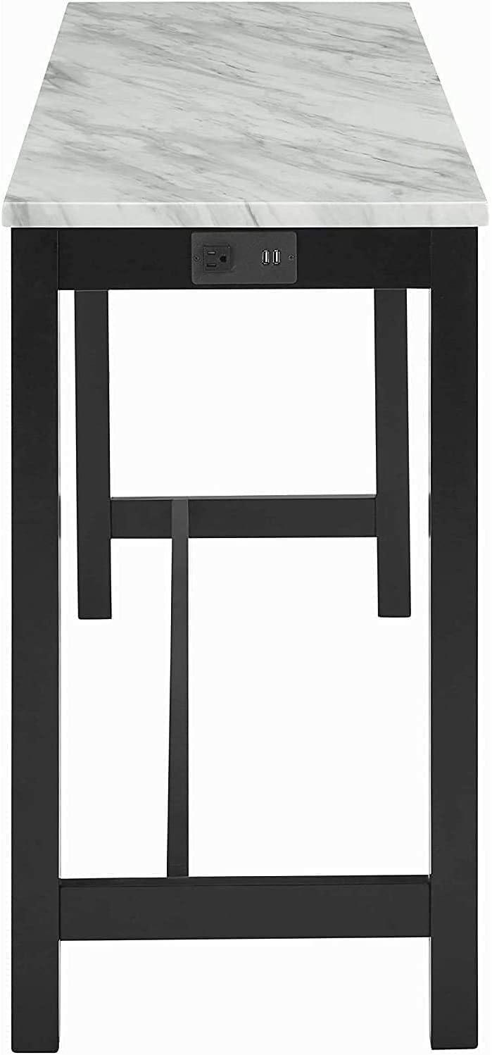 New Classic Furniture Celeste 4-Piece Faux Marble & Wood Bar Set in Blue