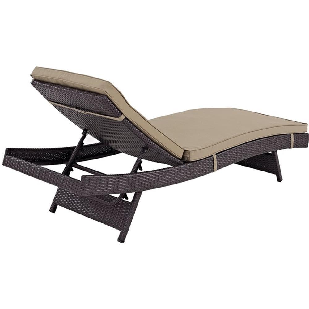 Modway Convene Outdoor Patio ChaiseSet of 2 in Espresso Mocha