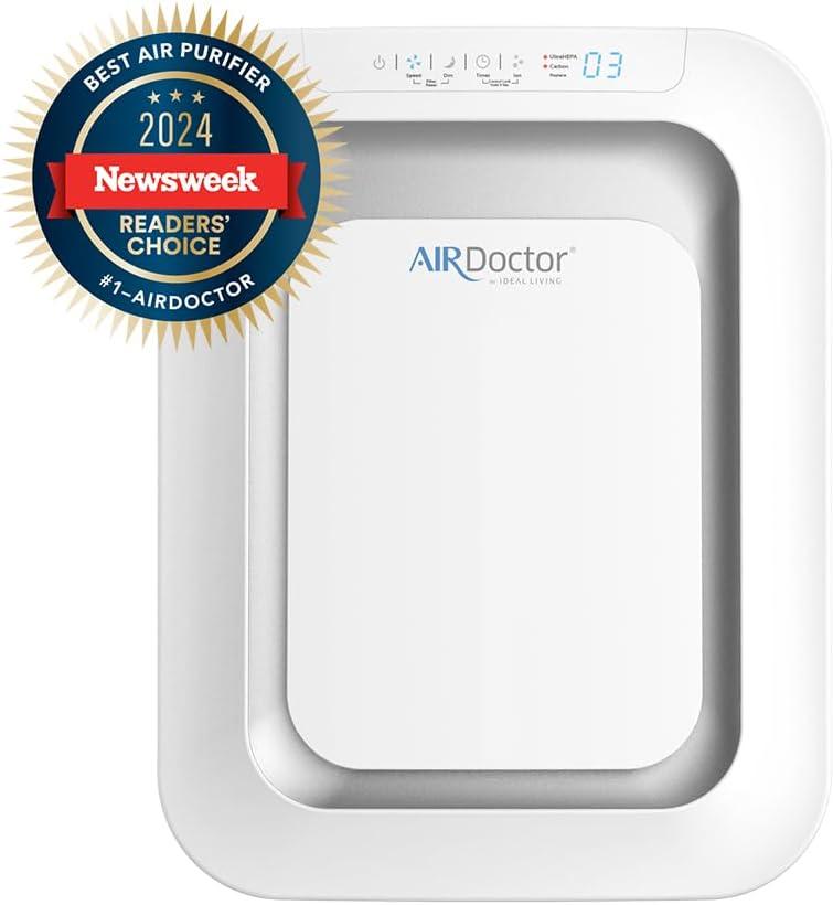 AIRDOCTOR AD2500 Wall-Mounted or Floor Standing Air Purifier for Small and Medium Size Rooms UltraHEPA with Air Quality Sensor