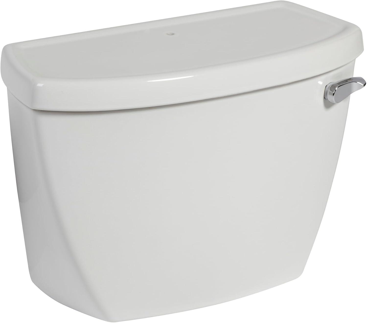 White Ceramic Pressure Assist Toilet Tank with Chrome Lever