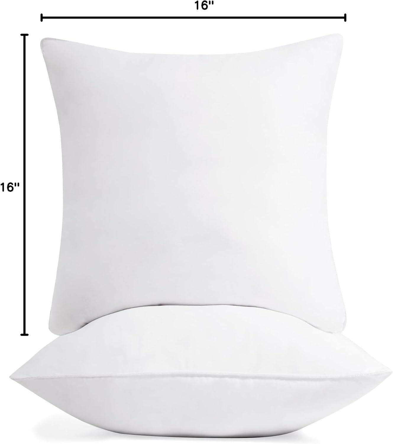 16 x 16 White Polyester Square Pillow Inserts Set of 2