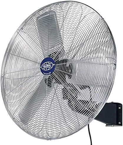 Industrial Silver 30" Wall Mount Oscillating Fan with Aluminum Blades