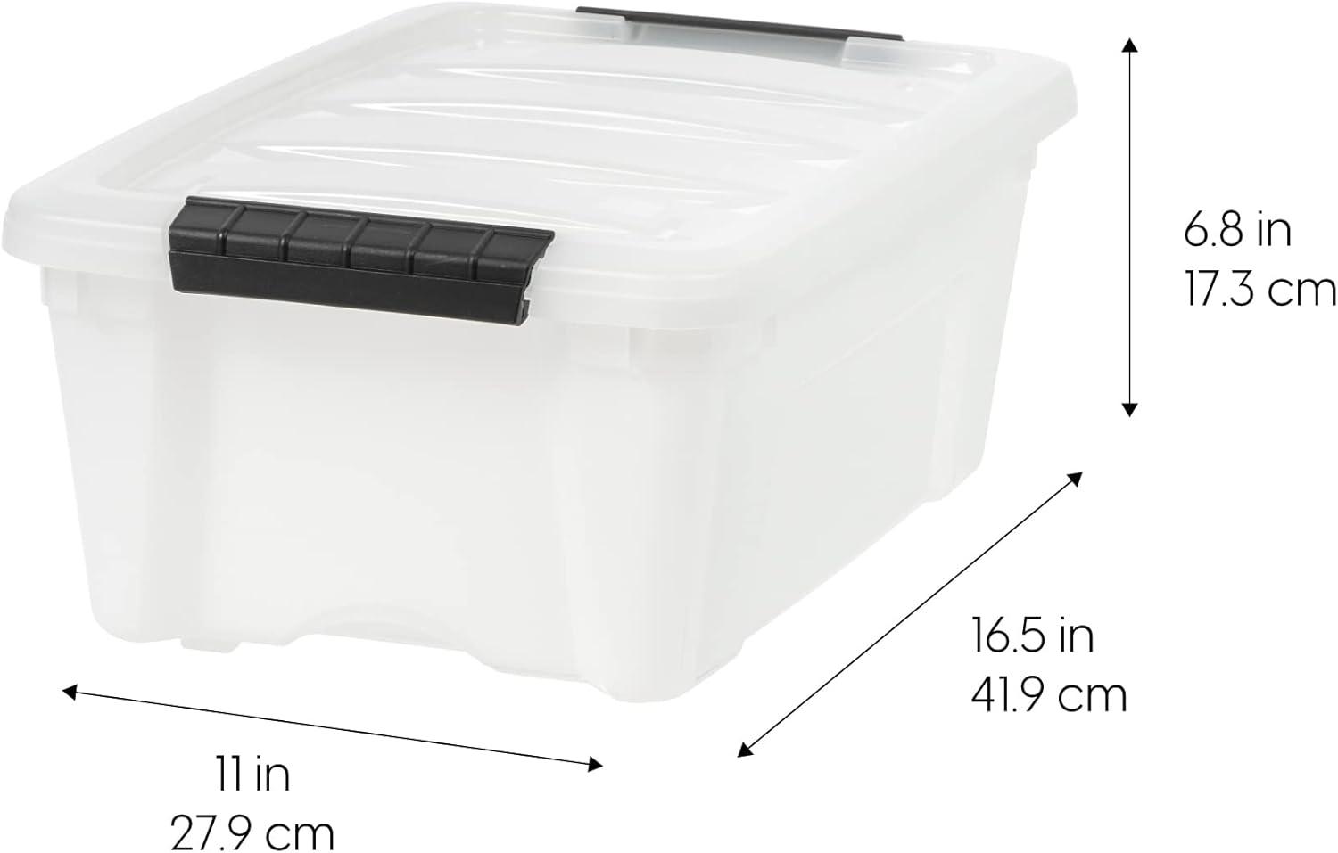 12.75qt Plastic Storage Bins with Lids and Secure Latching Buckles - 6 Pack