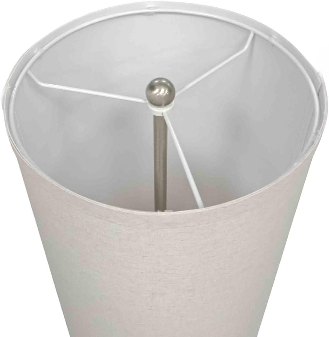 Parker 48 in. Farmhouse 2-Light LED Energy Efficient Floor Lamp with Beige Fabric Cylinder Shade