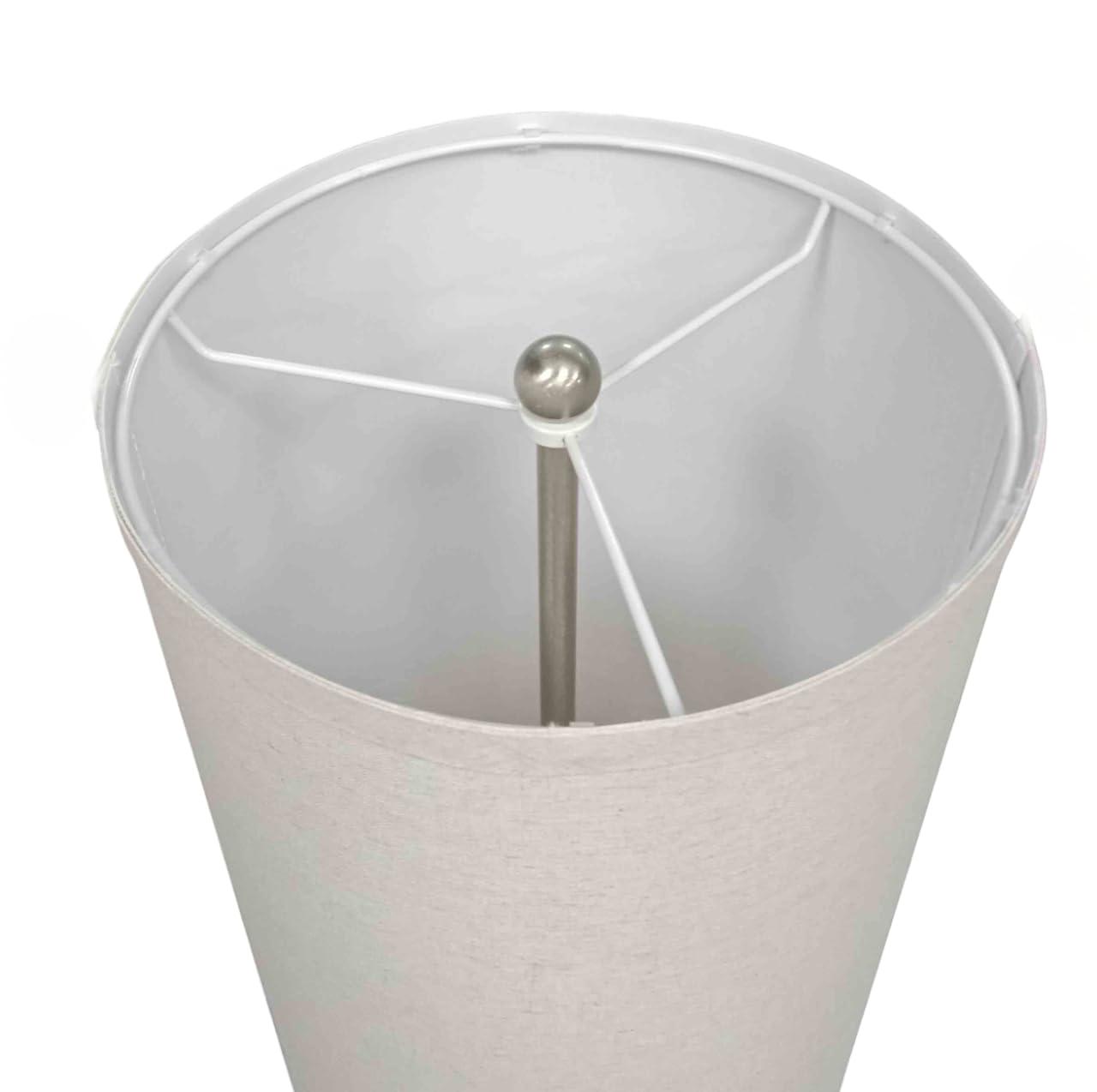 Parker 48 in. Farmhouse 2-Light LED Energy Efficient Floor Lamp with Beige Fabric Cylinder Shade