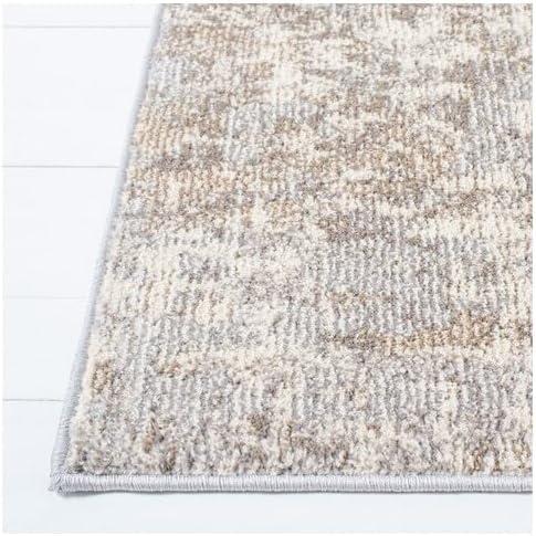 Gray and Beige Rectangular Flat Woven Area Rug