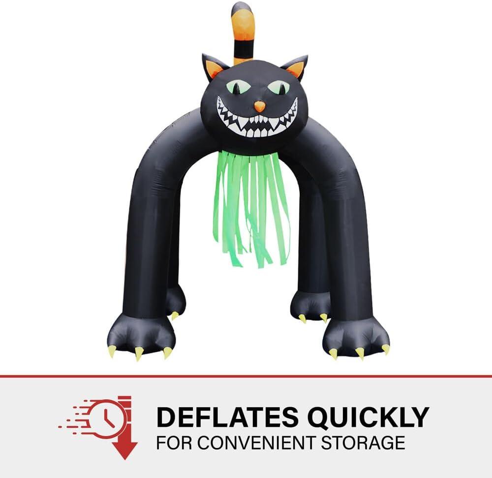 10-Ft. Tall Pre-lit Inflatable Black Cat Arch