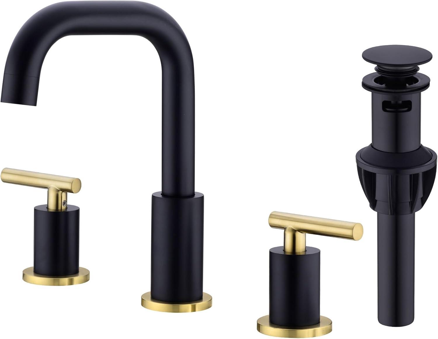 8 In. Widespread Double Handle Bathroom Faucet (Included Pop-Up Drain And Aerator)