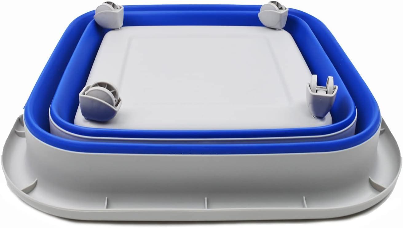 SAMMART 39L (10.3 Gallons)  Collapsible Plastic Laundry Basket with Wheels, Grey/Purplish Blue