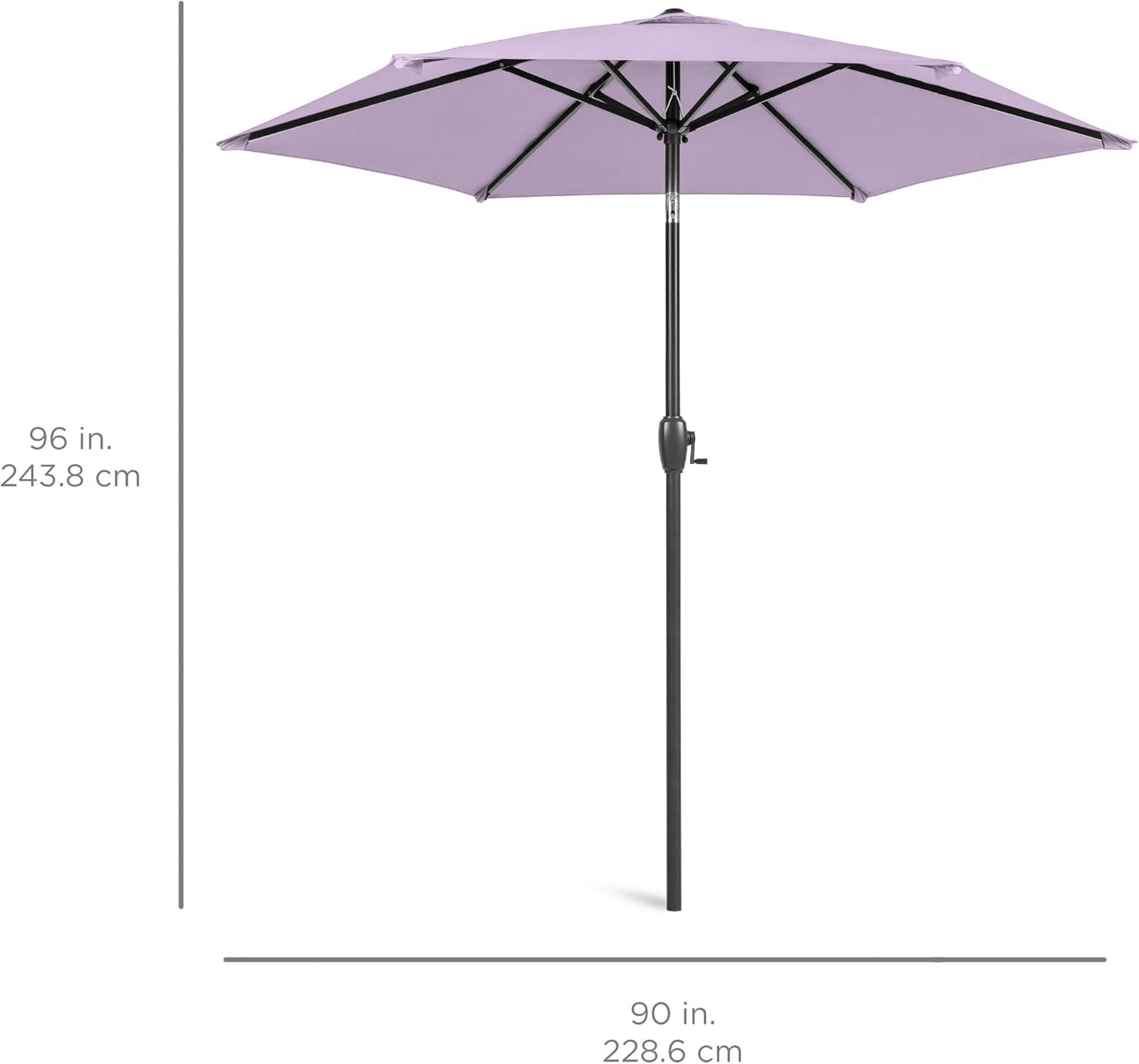 Best Choice Products 7.5ft Heavy-Duty Outdoor Market Patio Umbrella w/ Push Button Tilt, Easy Crank - Lavender