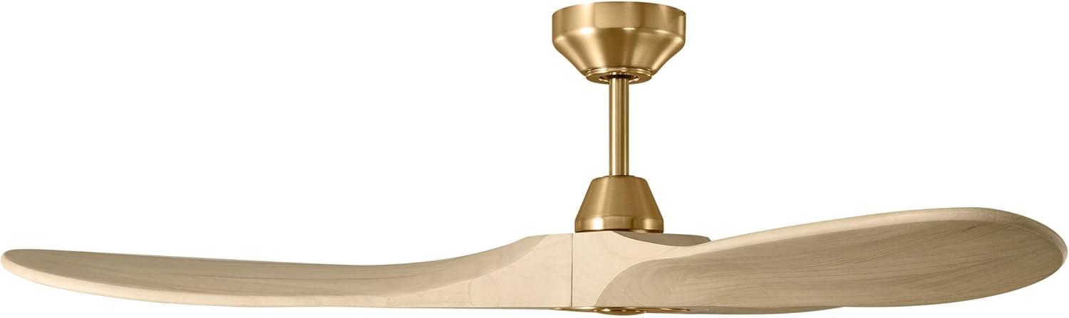 Maverick 52-Inch Burnished Brass Ceiling Fan with White Oak Blades