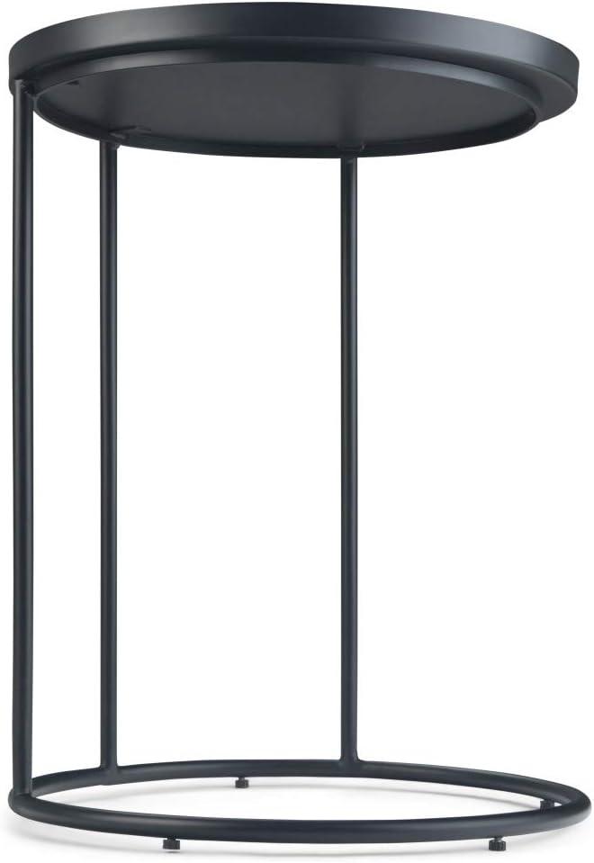 Simpli Home Monet Industrial 18 " Metal Accent Side Table in Black