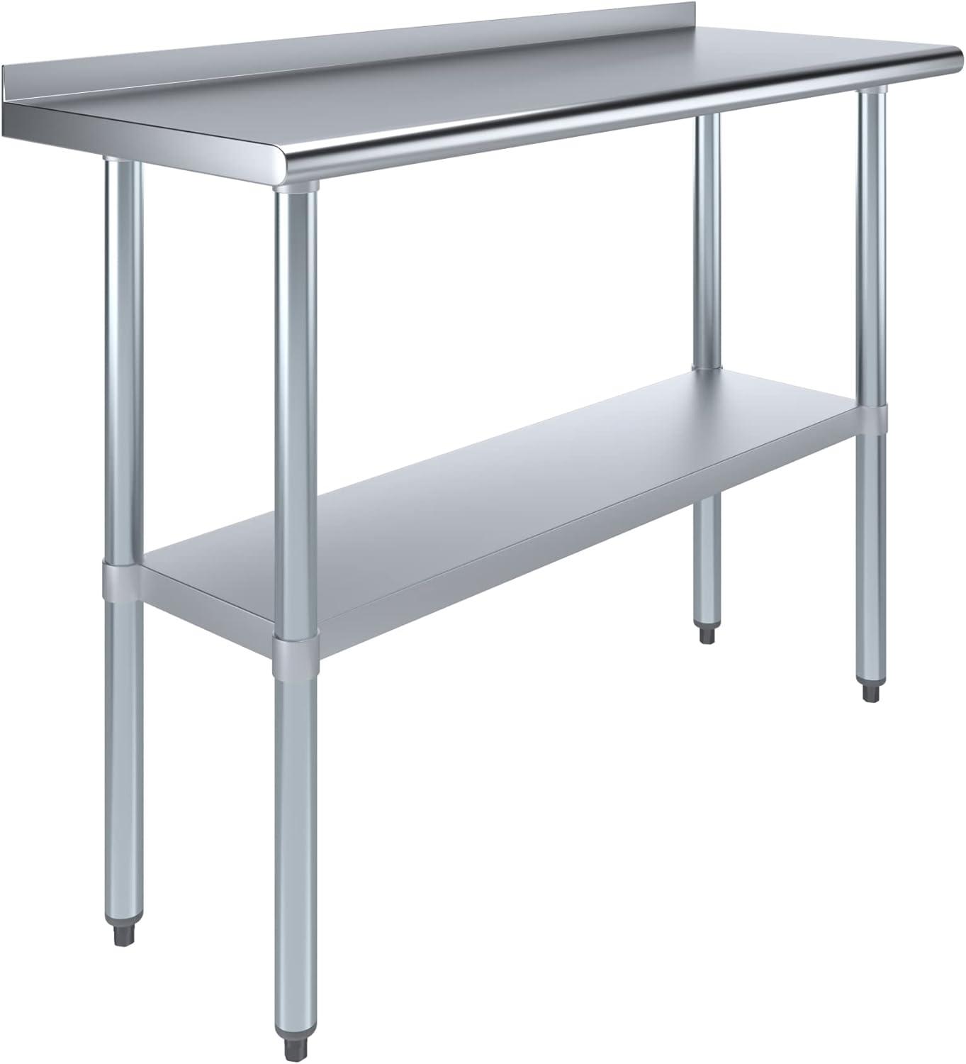 48" Stainless Steel Kitchen Utility Table with Adjustable Shelf