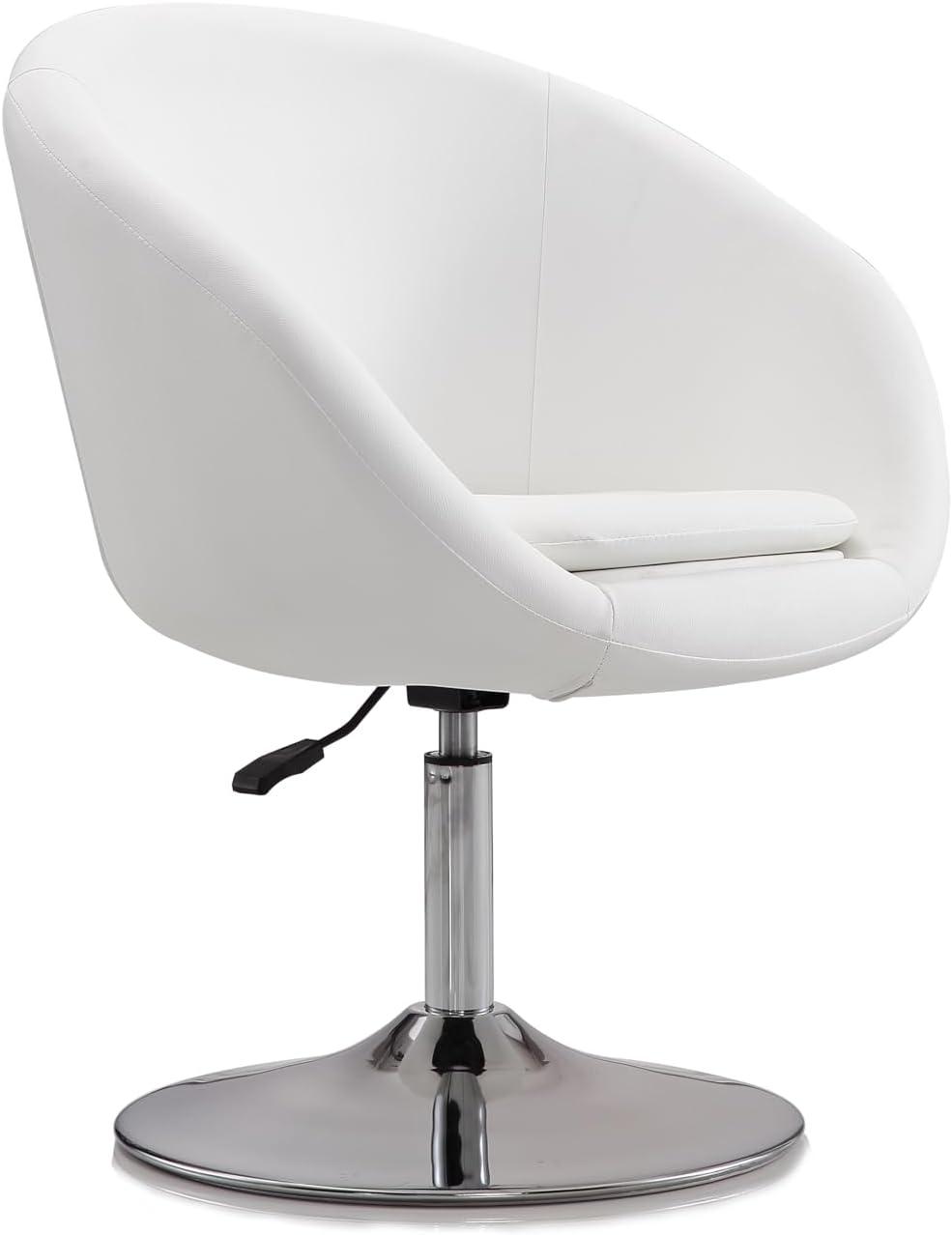 Faux Leather Swivel Barrel Chair