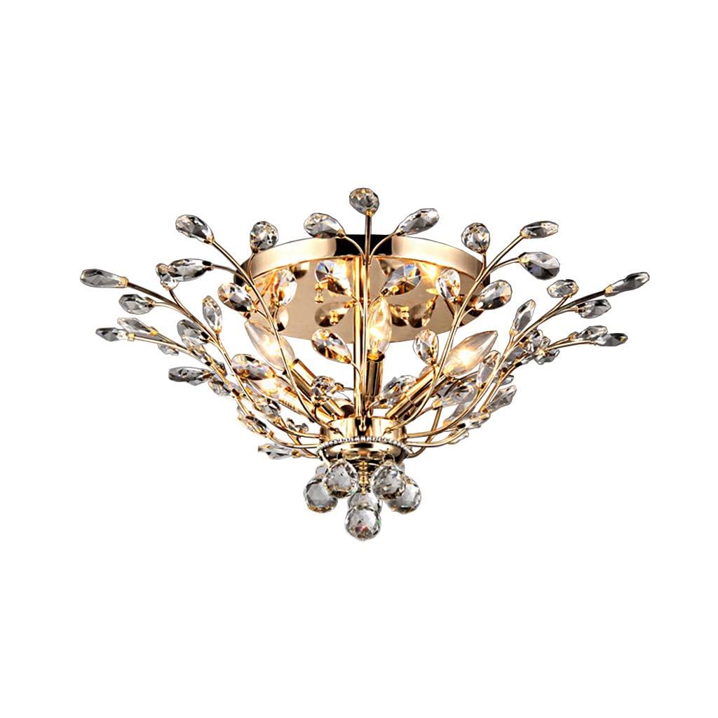 Warehouse of Tiffany Ava 6-light Gold 27-inch Crystal Flush Mount