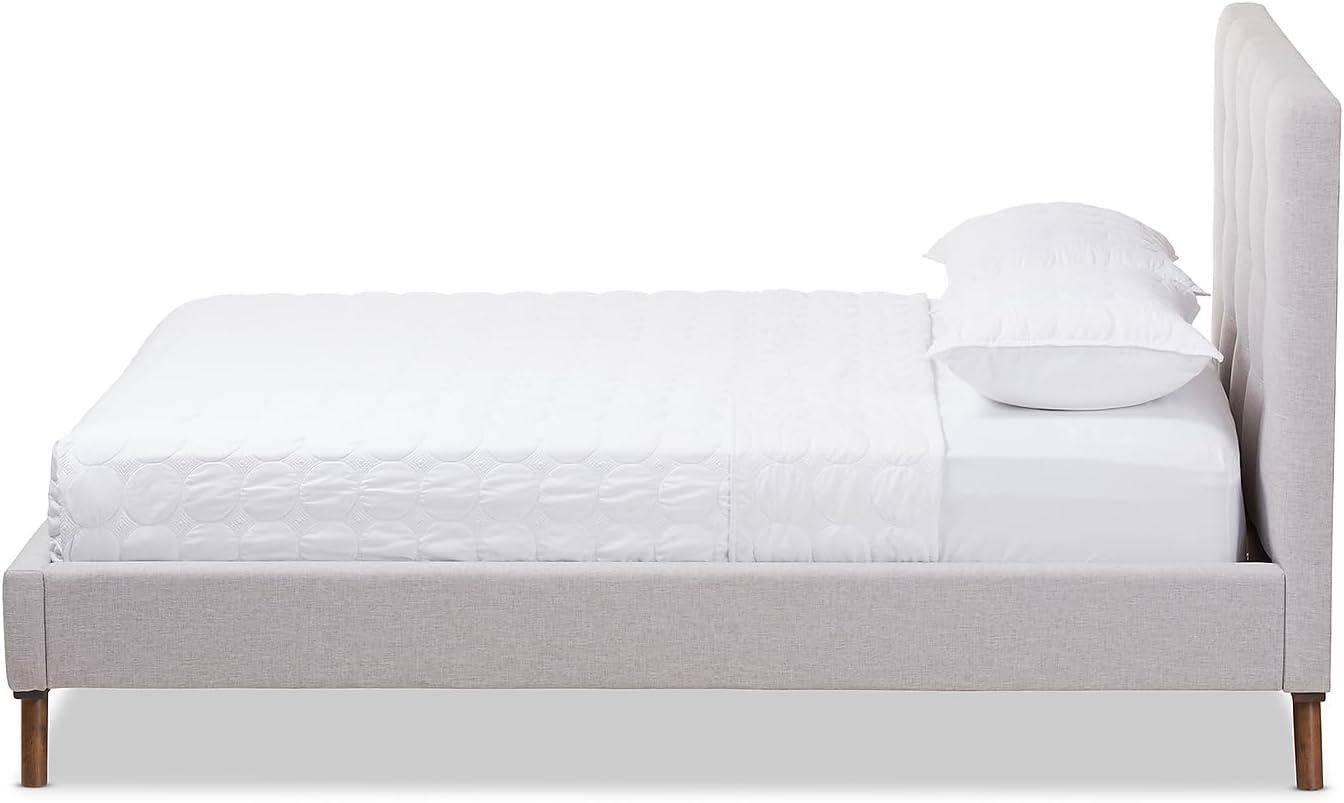 Valencia Mid - Century Modern Fabric Platform Bed - Baxton Studio