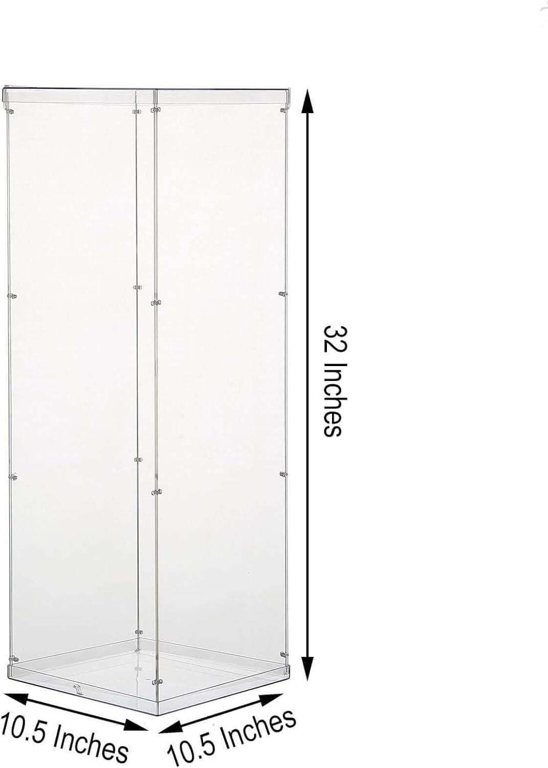 Efavormart 32" Acrylic & Lucite Wedding Decor Ideas Clear Display Box for Centerpieces with Interchangeable Lid and Base
