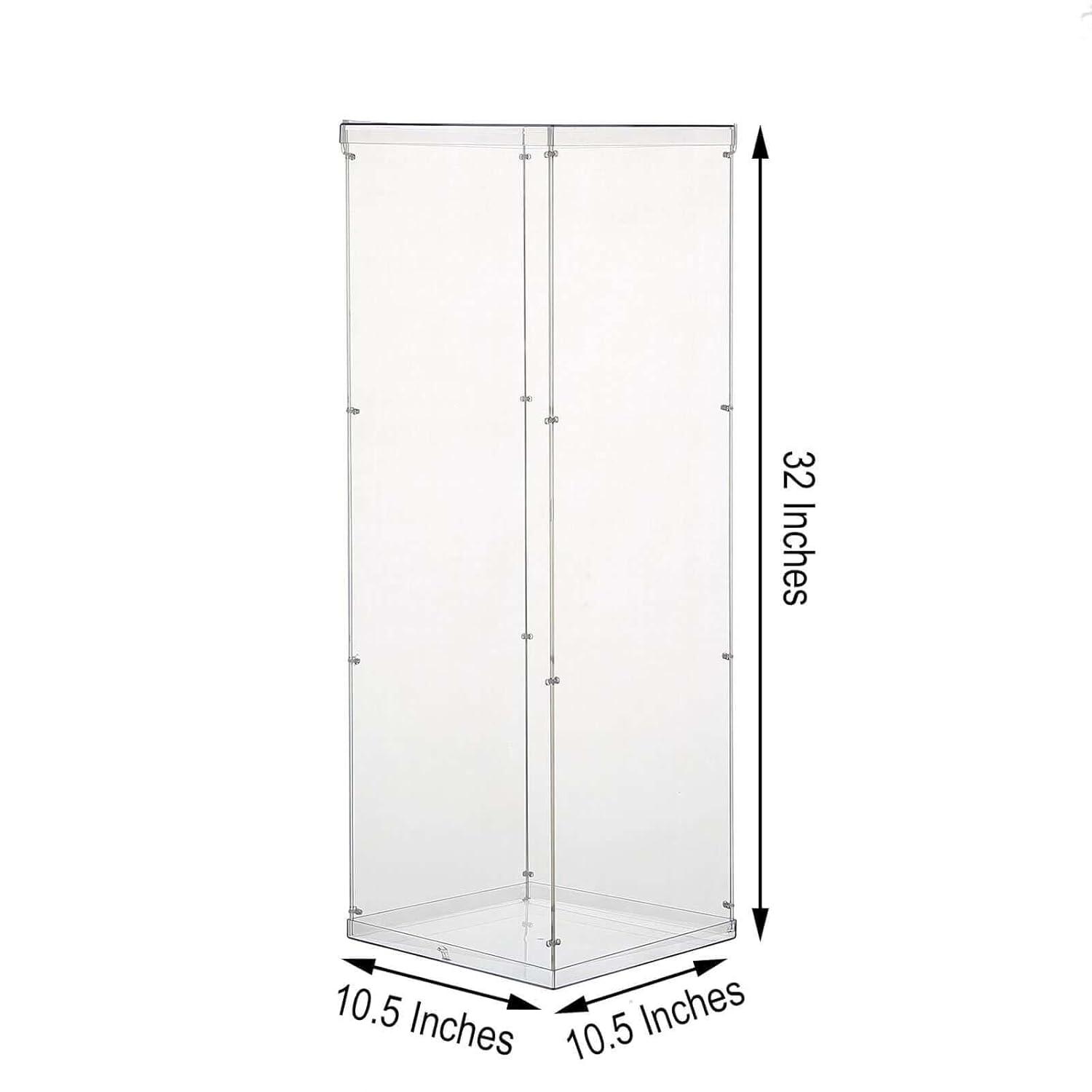 Efavormart 32" Acrylic & Lucite Wedding Decor Ideas Clear Display Box for Centerpieces with Interchangeable Lid and Base
