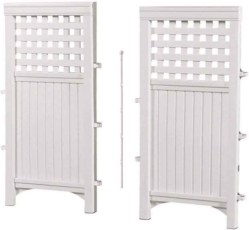 Suncast FS4423D Outdoor Patio 4 Panel Screen Enclosure Gated Fence, Plastic, White, 44 in H x 24 in D