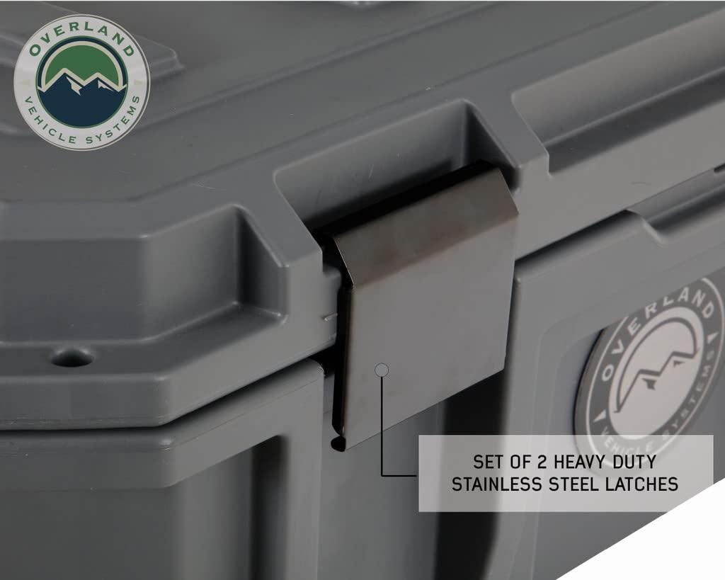 Overland Vehicle Systems 40100011 Dry Box with Drain & Bottle Opener, Dark Grey - 23.75 gal