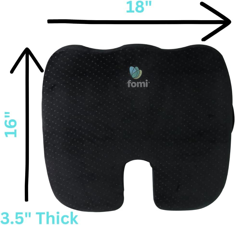 FOMI Extra Thick Coccyx Seat Cushion and Back Support Combo