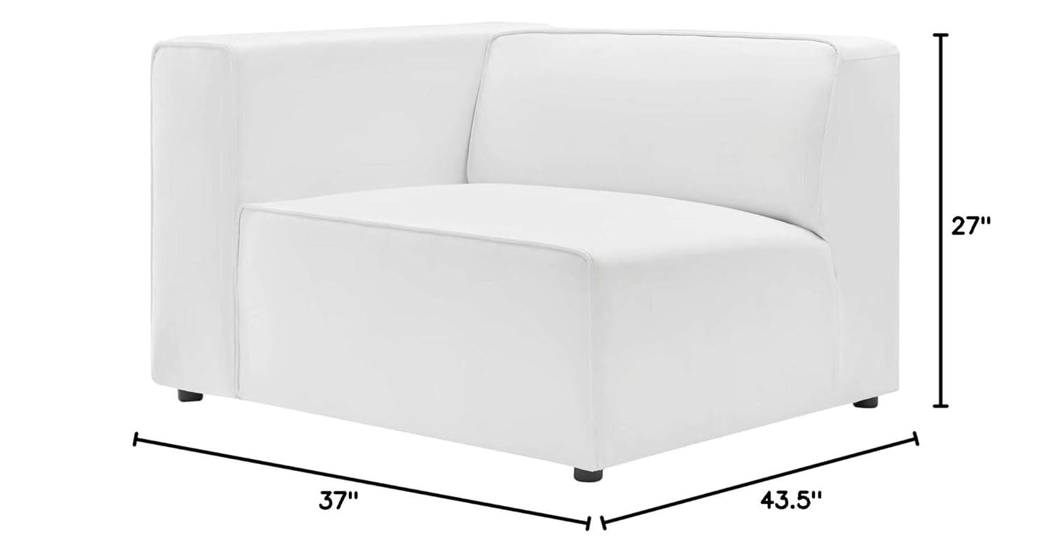 Mingle Vegan Leather Left Armchair White - Modway