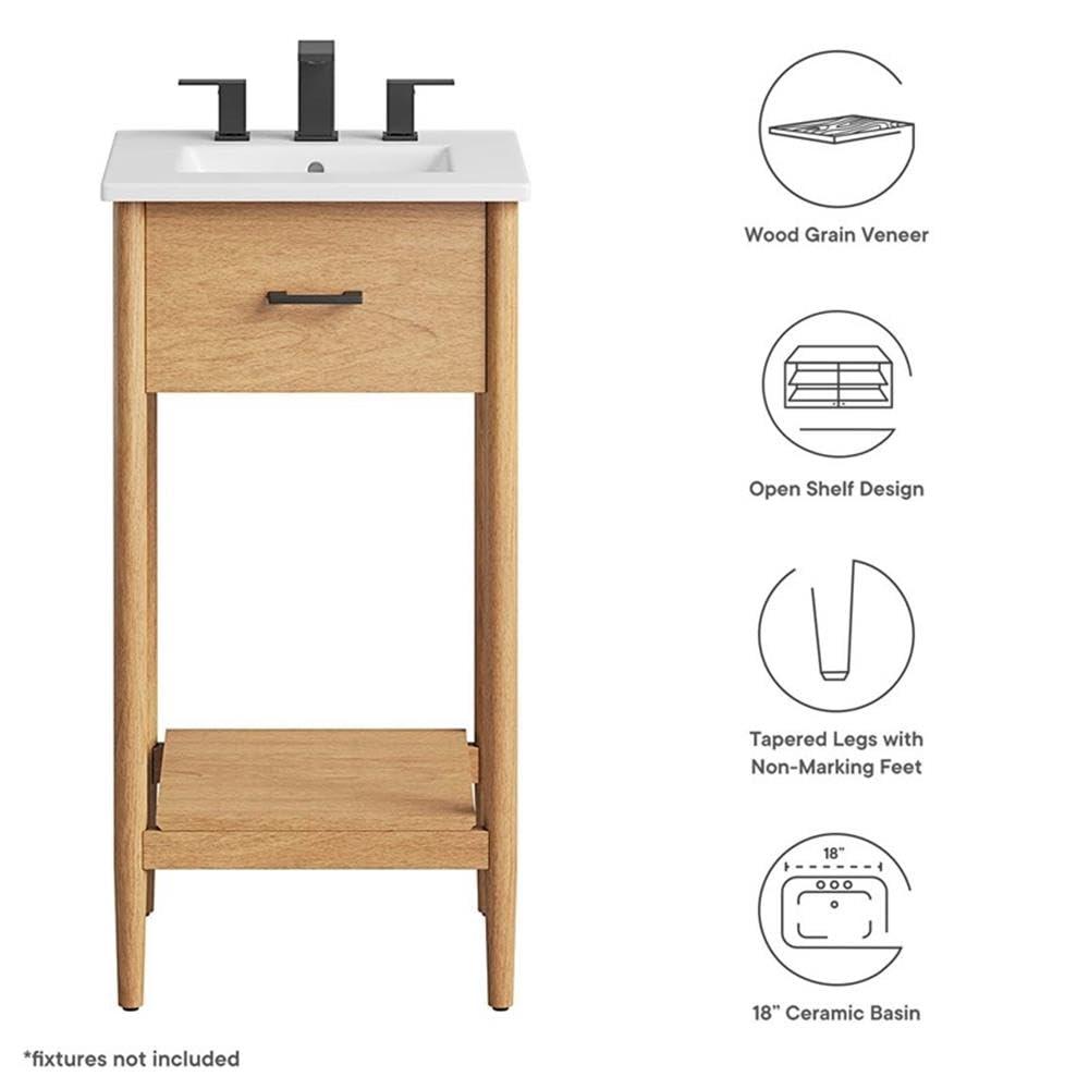 Modway Modway Zaire 18'' Single Bathroom Vanity with Ceramic Top