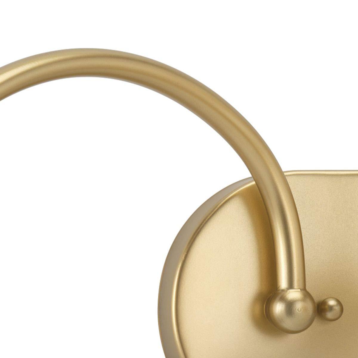 Progress Lighting Carisa 4-Light Bath Wall Light, Vintage Gold, White Glass Globes