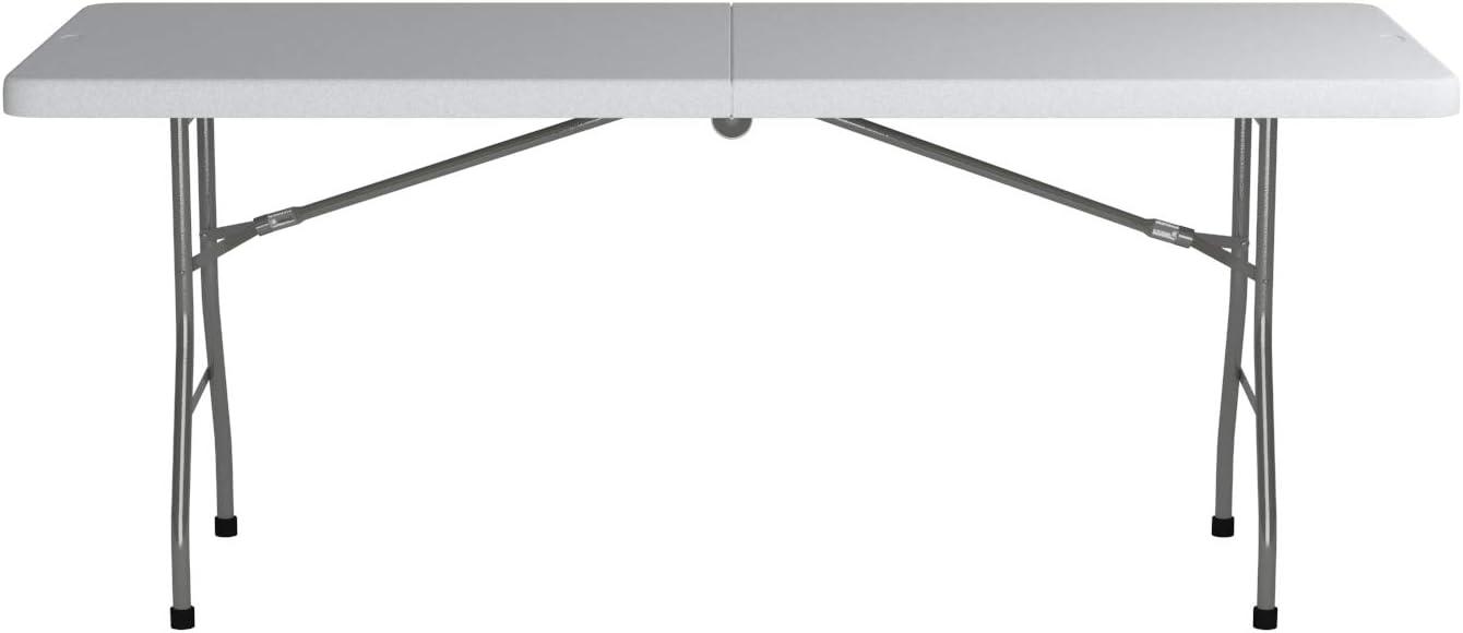 Office Star Products 72" Rectangle Center Fold Multi Purpose Folding Table - White