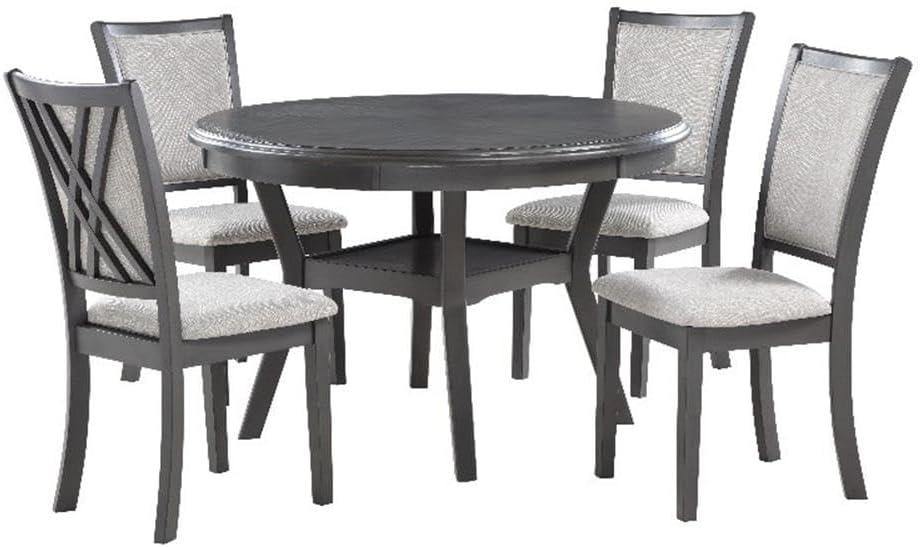 New Classic Furniture Amy 5-Piece Contemporary Wood Dining Set in Gray