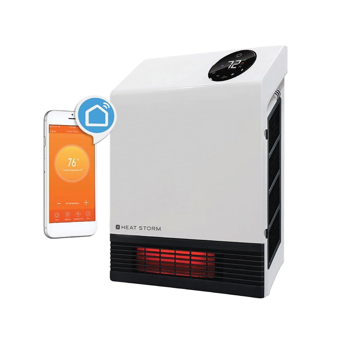 Heat Storm Heat Storm 1000 Watt 3400 BTU Electric Wall Mounted Space Heater with Adjustable Thermostat , Remote Included and with Digital Display