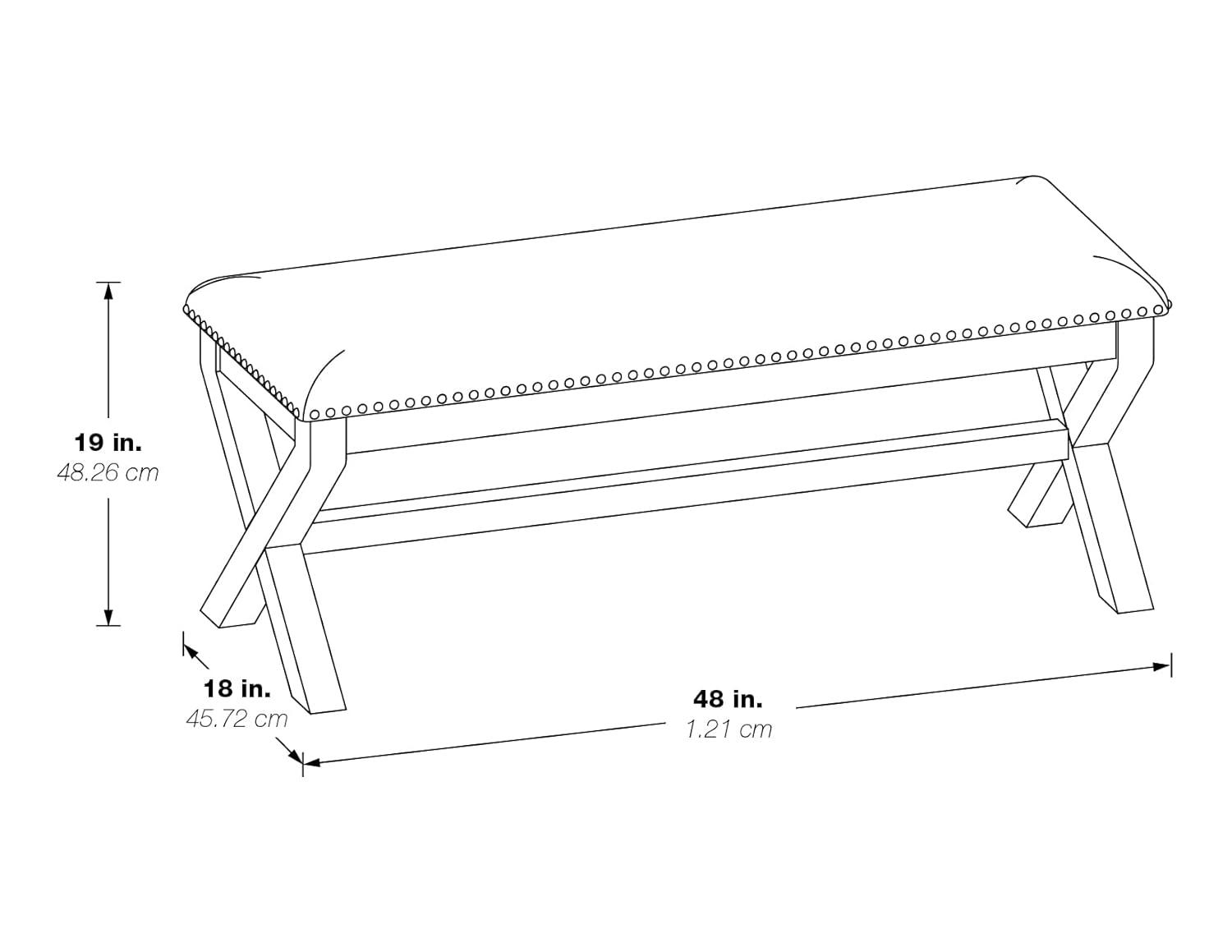 Monte Carlo Bench with Antique Gray Base in Gray Fabric