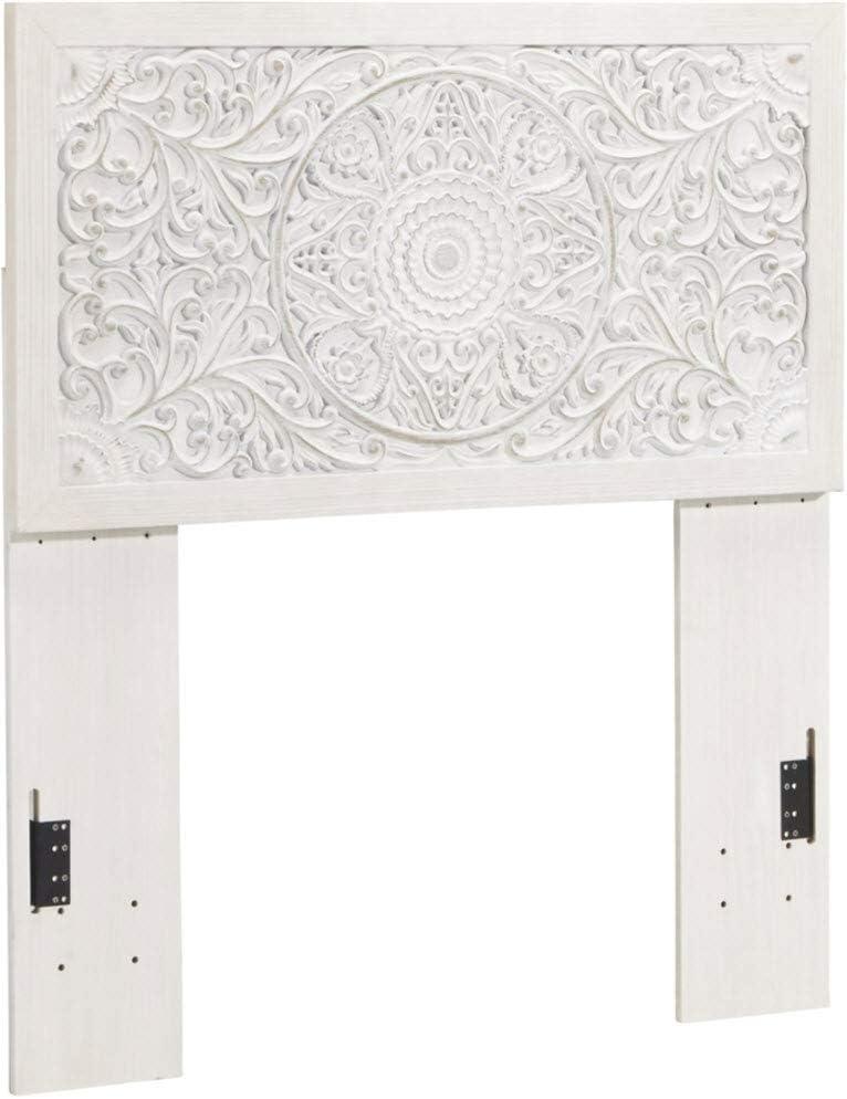 Signature Design by Ashley Traditional Paxberry Twin Panel Headboard, Whitewash