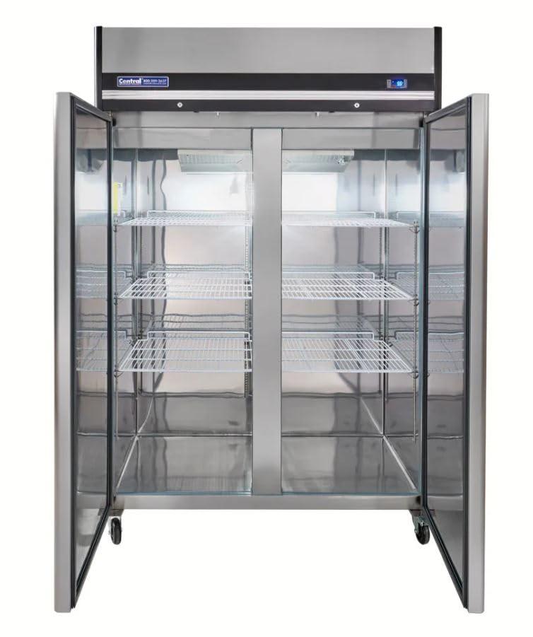 Commercial Refrigerator, 2 Door Stainless Steel Interior & Exterior Reach In, Solid Doors, (69K-162) Premium Reach-In Refrigerator - 54" W 49 Cu Ft.