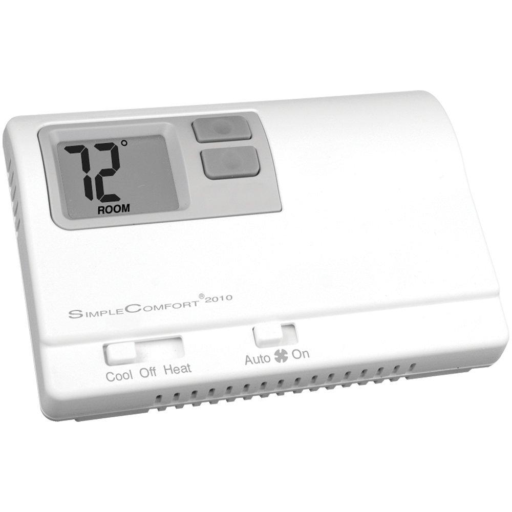SC2010L Thermostat, 1-Stage Heat/Cool or Heat Pump, Backlit, Dual Power,Multicolor