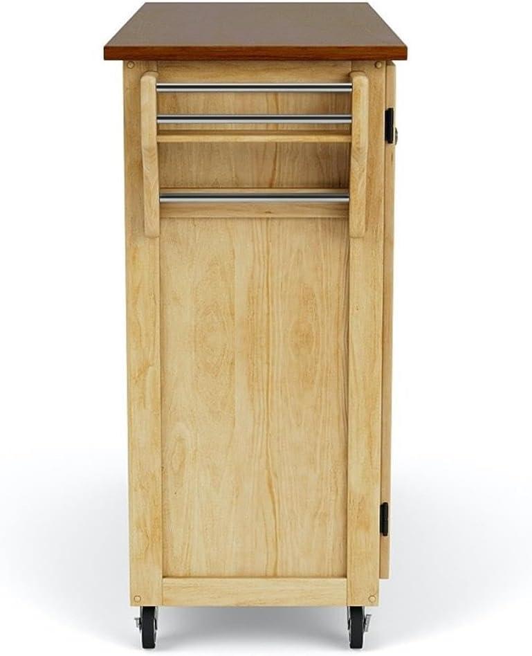 Homestyles Create-a-Cart Solid Wood Kitchen Cart in Natural with Cherry Top