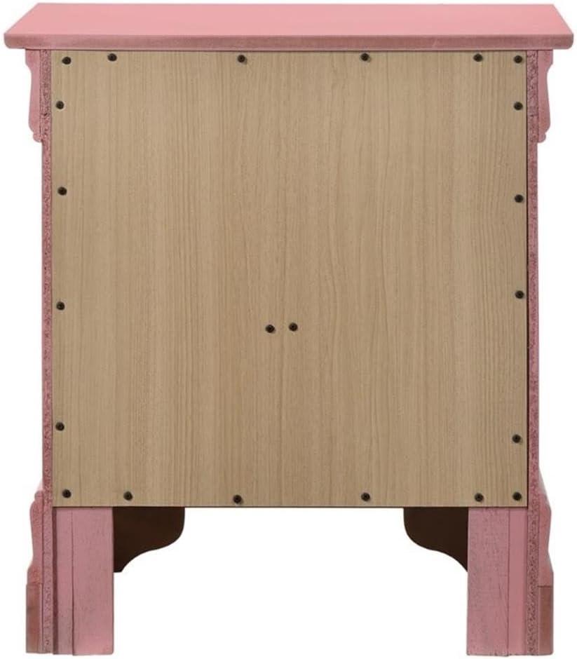 Glory Furniture Louis Phillipe 2 Drawer Nightstand in Pink