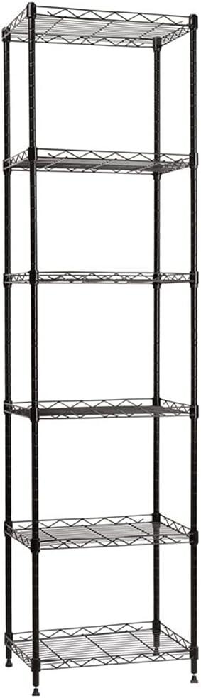 Black Adjustable Steel Wire Shelving Unit, 62" Height