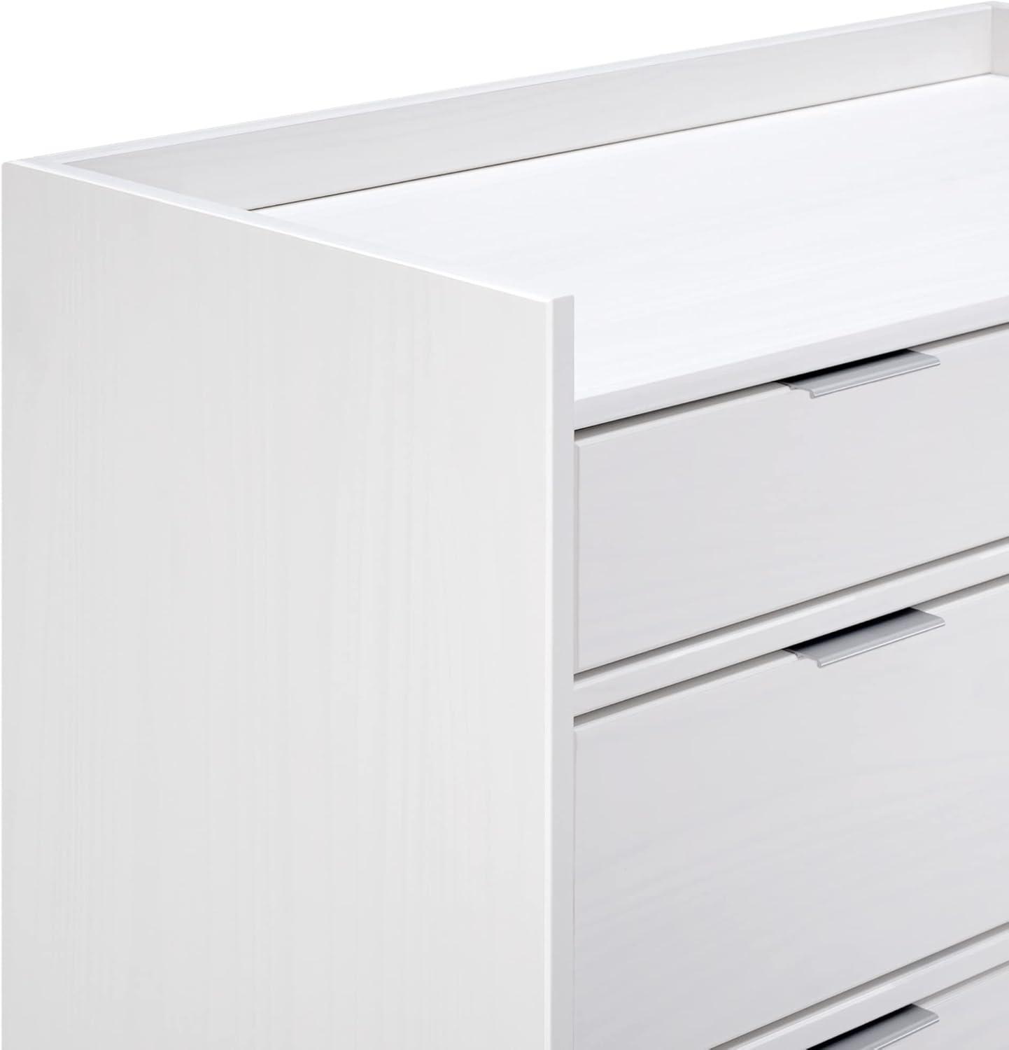 White Solid Wood Mid-Century Modern 6-Drawer Tall Dresser