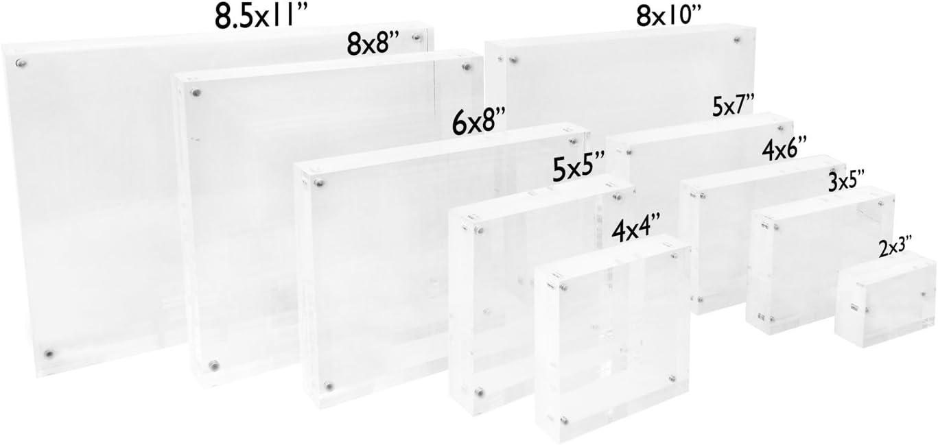 Isaac Jacobs Super Thick Acrylic Magnetic Block Frame, 4x4 inches