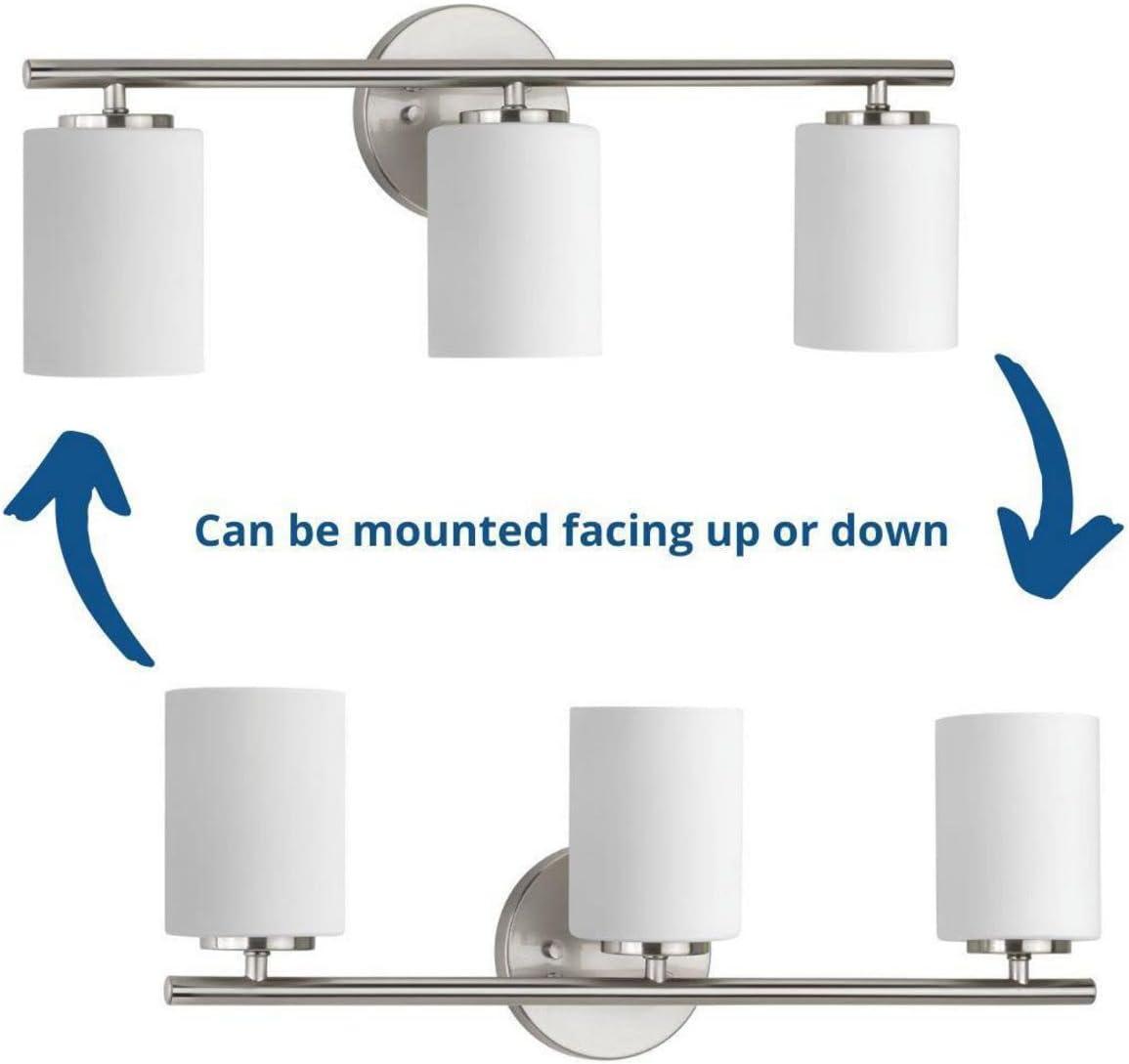 Progress Lighting Replay Collection 3-Light Bath Vanity, Brushed Nickel, Shade Included